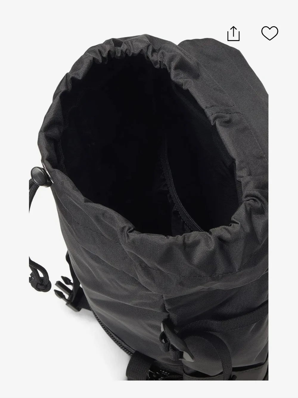 Topo Designs Black Roll-Top Backpack with Front Zip Pocket